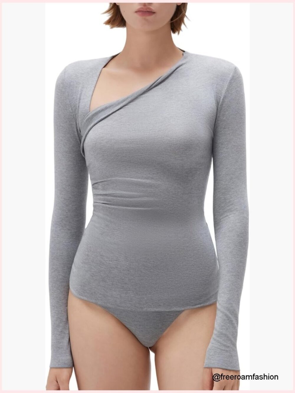 Modal Cashmere Long Sleeve T-Shirt Asymmetric Neck Ultralight Fall Top